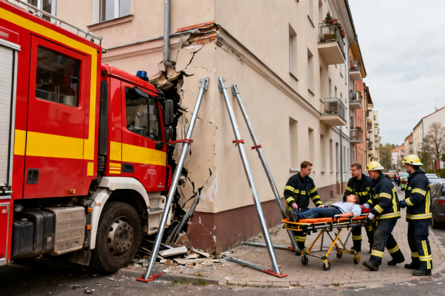 Ciężarówka uderzyła w budynek w Jaworze — kierowca uwolniony, trwa stabilizacja obiektu