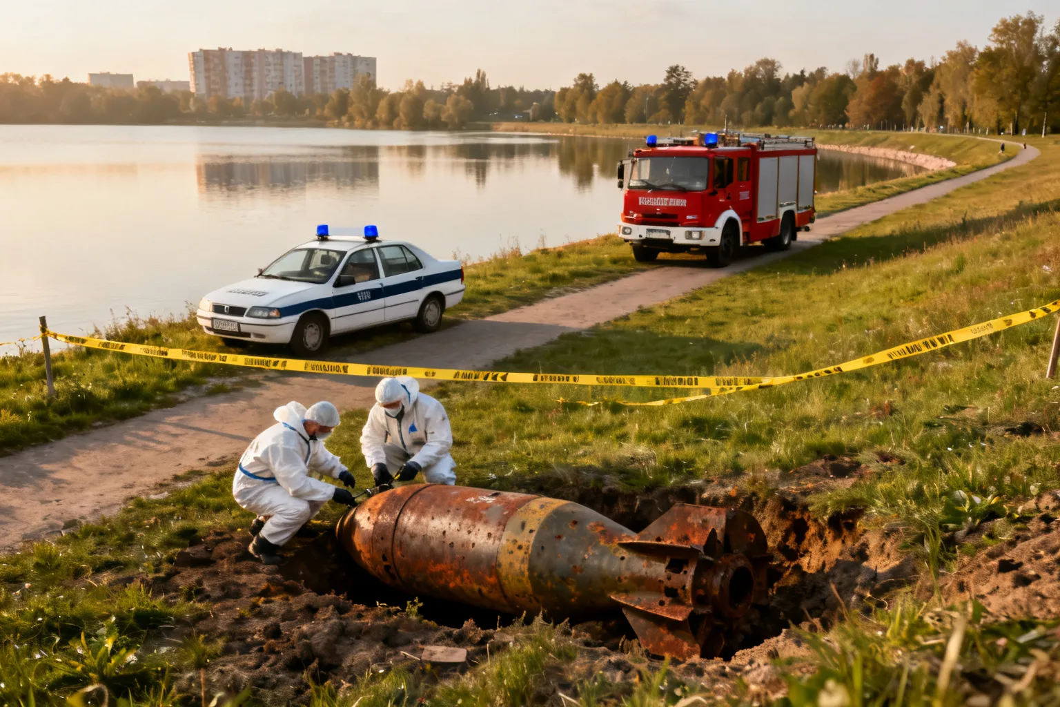 Niewybuch znaleziony podczas spaceru przy zbiorniku Słup